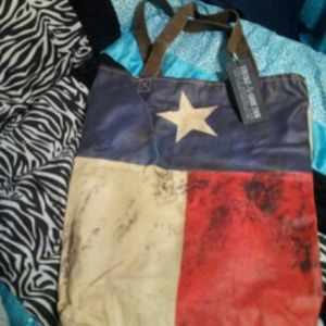 Vintage Addiction Texas Flag Shoulder Tote